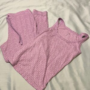 Just Be Purple Pajama Set Size Large 2 piece tank top and bottom loose & comfy